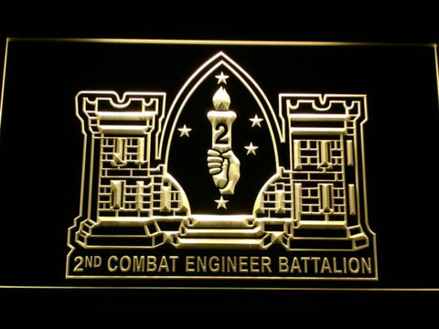 2nd Combat Engineer Battalion LED Neon Sign Electrical - Yellow - TheLedHeroes