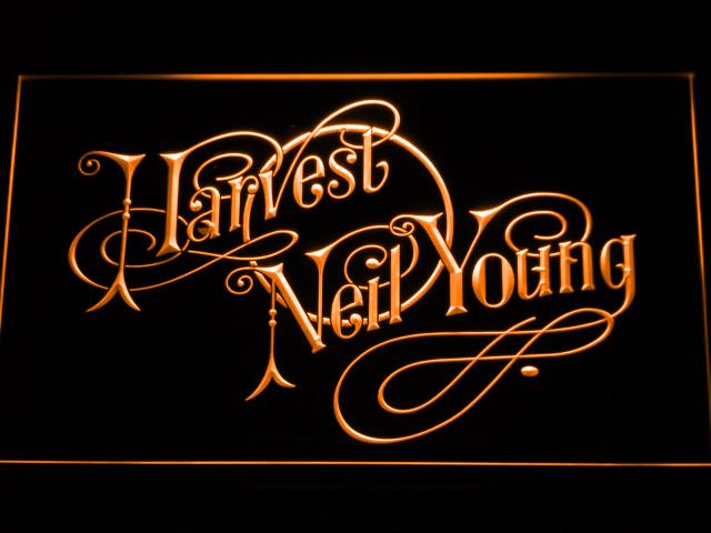Neil Young Harvest LED Neon Sign Electrical - Orange - TheLedHeroes