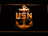 United States Navy Logo LED Neon Sign USB - Orange - TheLedHeroes