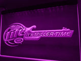 Miller Lite It's Miller Time LED Neon Sign USB - Purple - TheLedHeroes