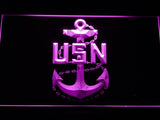 United States Navy Logo LED Neon Sign Electrical - Purple - TheLedHeroes