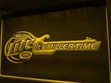 Miller Lite It's Miller Time LED Neon Sign USB - Yellow - TheLedHeroes