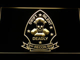 2nd Reconnaissance Battalion (USMC) LED Neon Sign Electrical - Yellow - TheLedHeroes