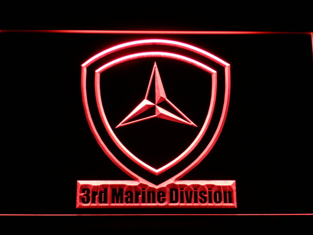 FREE 3rd Marine Division LED Sign - Red - TheLedHeroes