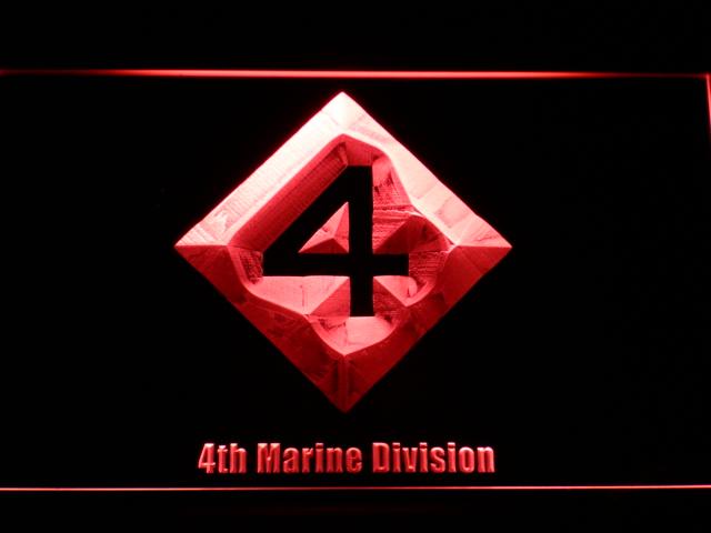 4th Marine Division LED Neon Sign USB - Red - TheLedHeroes