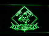 4th Reconnaissance Battalion LED Neon Sign USB - Green - TheLedHeroes