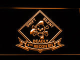 4th Reconnaissance Battalion LED Neon Sign USB - Orange - TheLedHeroes