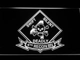 4th Reconnaissance Battalion LED Neon Sign USB - White - TheLedHeroes