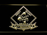 4th Reconnaissance Battalion LED Neon Sign USB - Yellow - TheLedHeroes