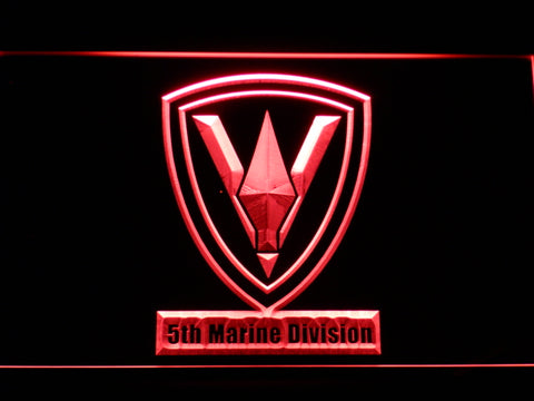 FREE 5th Marine Division LED Sign - Red - TheLedHeroes