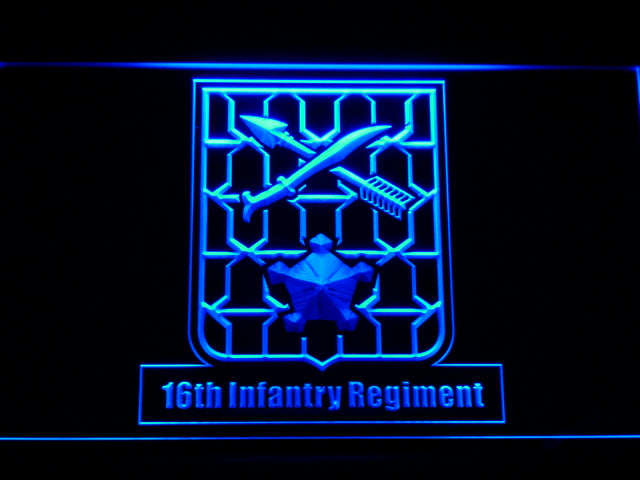 FREE 16th Infantry Regiment LED Sign - Blue - TheLedHeroes