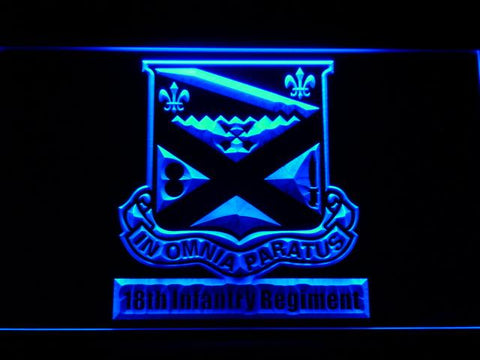 18th Infantry Regiment LED Neon Sign USB - Blue - TheLedHeroes