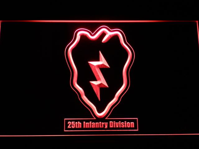 25th Infantry Regiment LED Neon Sign USB - Red - TheLedHeroes