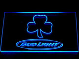 Bud Light Shamrock (2) LED Neon Sign USB - Blue - TheLedHeroes