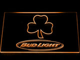 Bud Light Shamrock (2) LED Neon Sign Electrical - Orange - TheLedHeroes