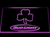 Bud Light Shamrock (2) LED Neon Sign USB - Purple - TheLedHeroes