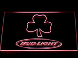 Bud Light Shamrock (2) LED Neon Sign Electrical - Red - TheLedHeroes