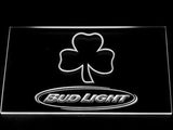 Bud Light Shamrock (2) LED Neon Sign Electrical - White - TheLedHeroes