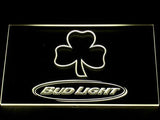 Bud Light Shamrock (2) LED Neon Sign USB - Yellow - TheLedHeroes