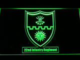 FREE 22th Infantry Regiment LED Sign - Green - TheLedHeroes