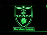 22th Infantry Regiment LED Neon Sign Electrical - Green - TheLedHeroes