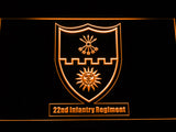 FREE 22th Infantry Regiment LED Sign - Orange - TheLedHeroes