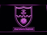 22th Infantry Regiment LED Neon Sign USB - Purple - TheLedHeroes