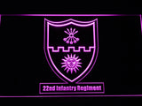 FREE 22th Infantry Regiment LED Sign - Purple - TheLedHeroes