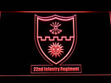 22th Infantry Regiment LED Neon Sign USB - Red - TheLedHeroes