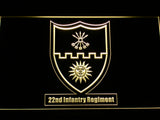 FREE 22th Infantry Regiment LED Sign - Yellow - TheLedHeroes