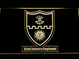 22th Infantry Regiment LED Neon Sign Electrical - Yellow - TheLedHeroes