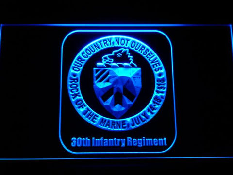 30th Infantry Regiment LED Neon Sign Electrical - Blue - TheLedHeroes