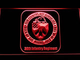 30th Infantry Regiment LED Neon Sign USB - Red - TheLedHeroes