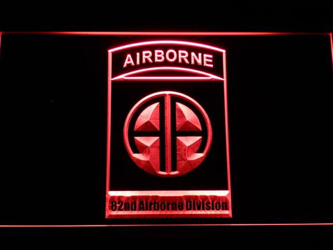 82nd Airborne Division LED Neon Sign USB - Red - TheLedHeroes