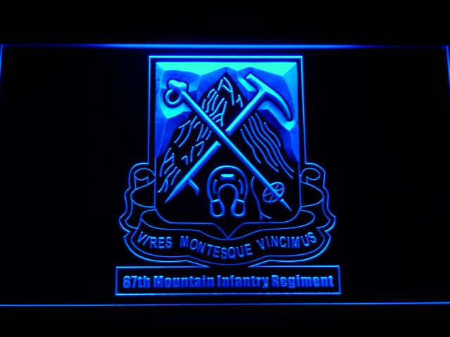 87th Mountain Infantry Regiment LED Neon Sign USB - Blue - TheLedHeroes