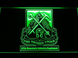 87th Mountain Infantry Regiment LED Neon Sign Electrical - Green - TheLedHeroes