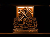 87th Mountain Infantry Regiment LED Neon Sign USB - Orange - TheLedHeroes