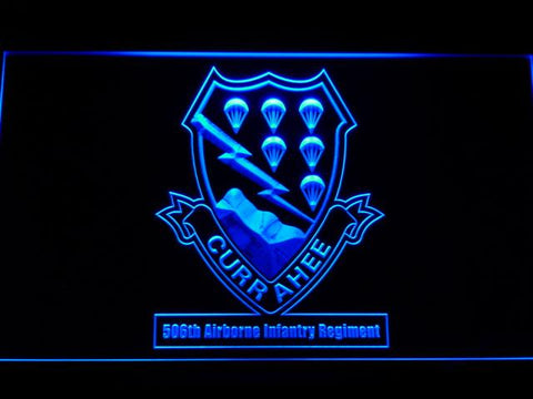 506th Airborne Infantry Regiment LED Neon Sign USB - Blue - TheLedHeroes