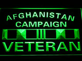 Afghanistan Campaign Veteran LED Neon Sign Electrical - Green - TheLedHeroes