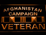 Afghanistan Campaign Veteran LED Neon Sign Electrical - Orange - TheLedHeroes