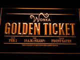 Charlie and the Chocolate Factory Golden Ticket LED Neon Sign Electrical - Orange - TheLedHeroes