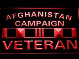 Afghanistan Campaign Veteran LED Neon Sign USB - Red - TheLedHeroes