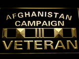 Afghanistan Campaign Veteran LED Neon Sign USB - Yellow - TheLedHeroes