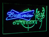 Budweiser Outdoors Deer Dual Color LED Sign - Normal Size (12x8.5in) - TheLedHeroes