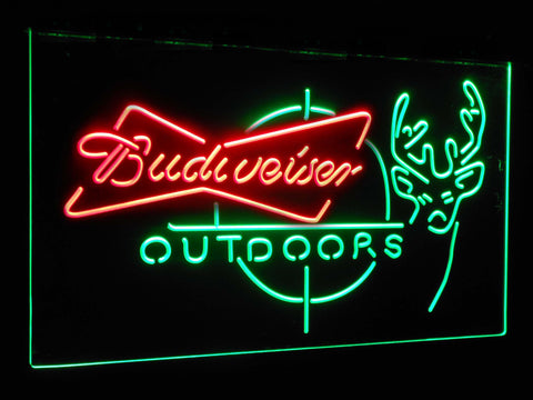 Budweiser Outdoors Deer Dual Color LED Sign - Normal Size (12x8.5in) - TheLedHeroes