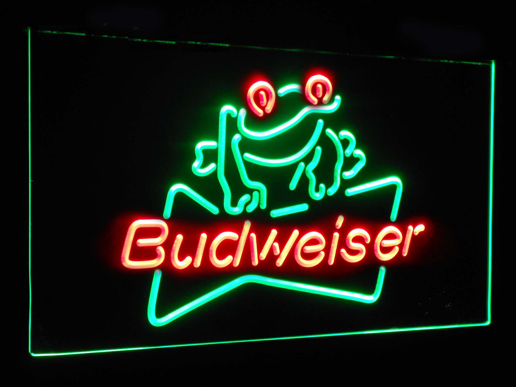 Budweiser Frog Dual Color LED Sign - Normal Size (12x8.5in) - TheLedHeroes