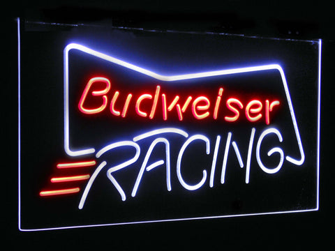 Budweiser Racing Car Dual Color LED Sign - Normal Size (12x8.5in) - TheLedHeroes