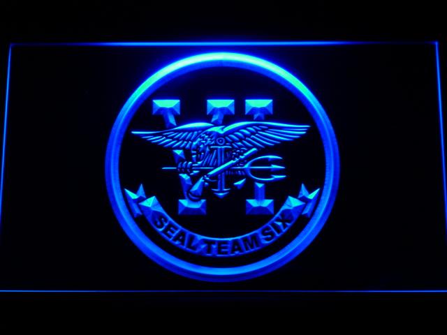 Navy SEAL Team Six LED Neon Sign USB - Blue - TheLedHeroes