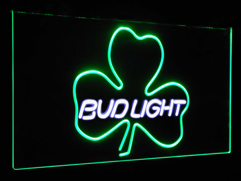 Bud Light Shamrock Dual Color LED Sign - Normal Size (12x8.5in) - TheLedHeroes