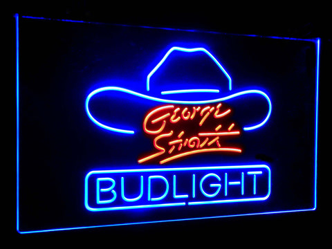 George Strait Bud Light Dual Color LED Sign - Normal Size (12x8.5in) - TheLedHeroes